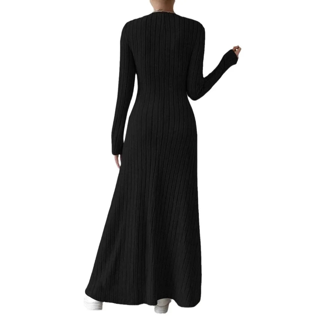 Robe Streetwear Trapèze à Manches sulfpour Femme, Lisse et Silhouette Solide, Longue, à la Mode