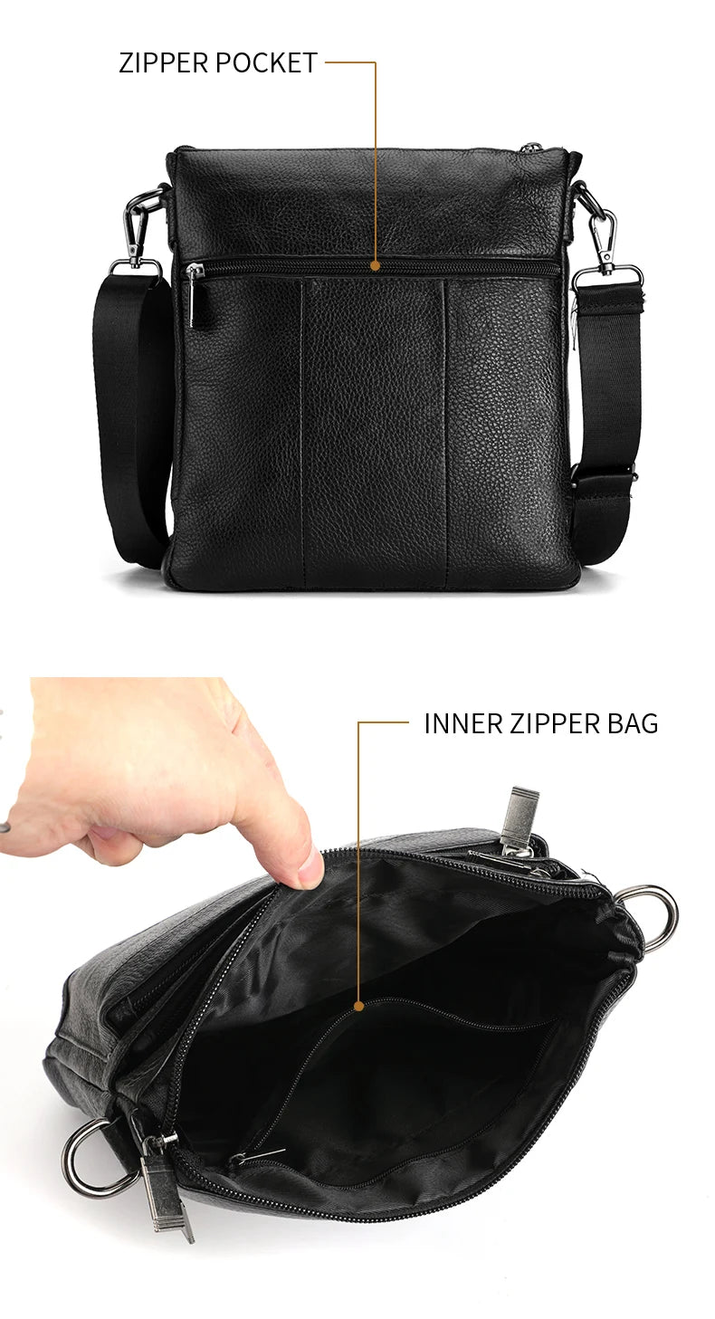 Sac messager en cuir pour hommes, sac à bandoulière d'affaires, petit sac à bandoulière multifonction, sac de voyage pour hommes