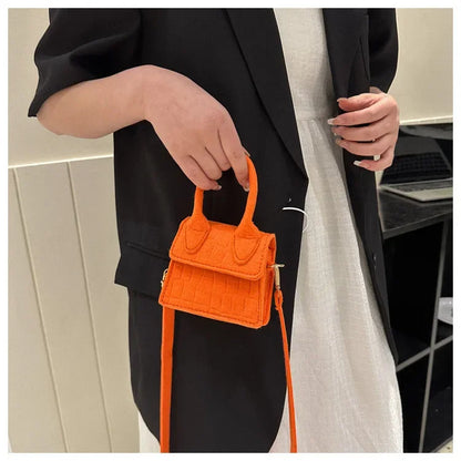 Sac à main en feutre coloré pour femme, mini sacs à main, sac à bandoulière, motif pierre, initié