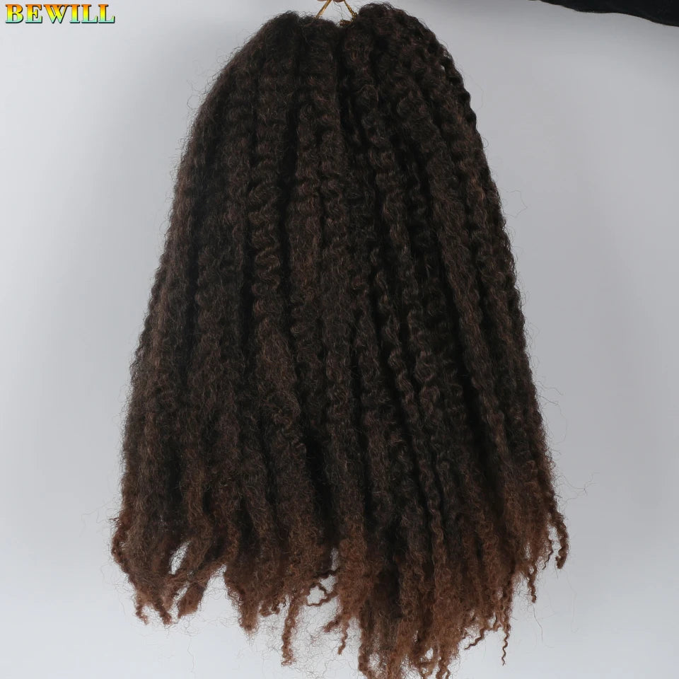 1 - 6 paquets de cheveux en crochet de twists Marley de 18 pouces, de noir et brun à blond, cheveux de tresse ombré Afro Marley synthétique, pour les tresses de mèches fausses