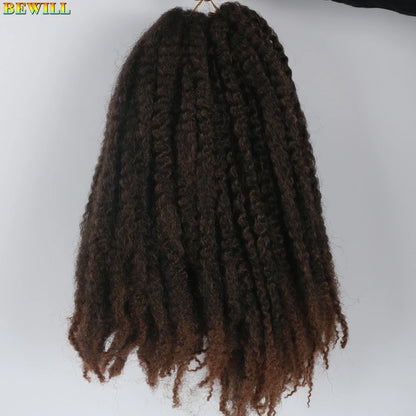 1 - 6 paquets de cheveux en crochet de twists Marley de 18 pouces, de noir et brun à blond, cheveux de tresse ombré Afro Marley synthétique, pour les tresses de mèches fausses