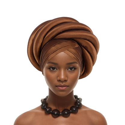 Turban Tressé pour Femme Africaine, Couvre-Chef Brut du Nigeria, Chapeau Musulman de ix, Vêtement de Sauna