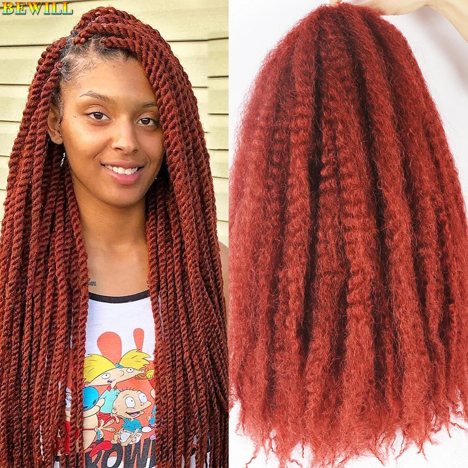 1 - 6 paquets de cheveux en crochet de twists Marley de 18 pouces, de noir et brun à blond, cheveux de tresse ombré Afro Marley synthétique, pour les tresses de mèches fausses
