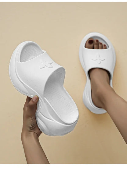 STleargSHEN-Pantoufles d'été à l'offre elles optiques pour femmes, tongs hautes de 9cm, talons compensés, chaussures de plage, pantoufles à plateforme épaisse