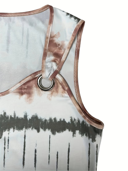 Trendy Colorblock Tank Top - Fashion Patchwork Print, Sleeveless Casual Style - Womens Summer Must-Have Clothing for Sunny Days