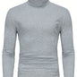 Long-Sleeved Multicolor Turtleneck Shirt for Men - Soft Medium Stretch Polyester Fabric, Regular Fit, High Neck Collar, Machine Washable, Perfect for Spring and Fall Seasons