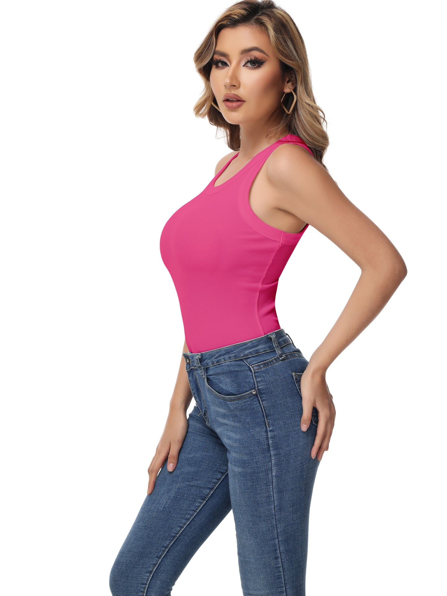 Women Sleeveless Sports Tank Top, Workout Casual Rib Basic Slim Fit Sports Tank Top, Women's Activewear for Koningsdag/King's Day