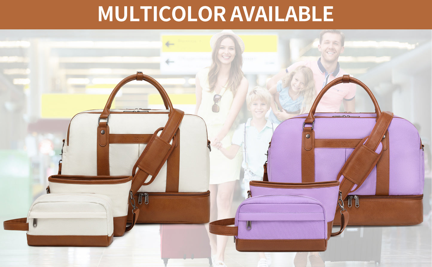 Simple Large-capcity Travel Bag Sets, Lightweight Luggage Zipper Handbag, Portable Overnight Bag With Detachable Strap Unisex Bag For Daily Use