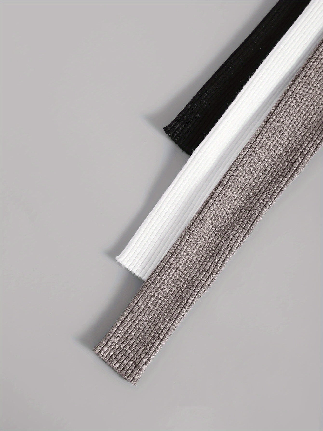 Solid Mock Neck Rib Knit Top 3 Pack, Casual Long Sleeve Slim Versatile Sweater, Women's Clothing