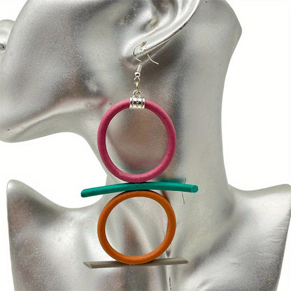 Exaggerated Long Dangle Earrings Bohemian Style Personality Design Rubber Jewelry Unique Party Ear Accessories