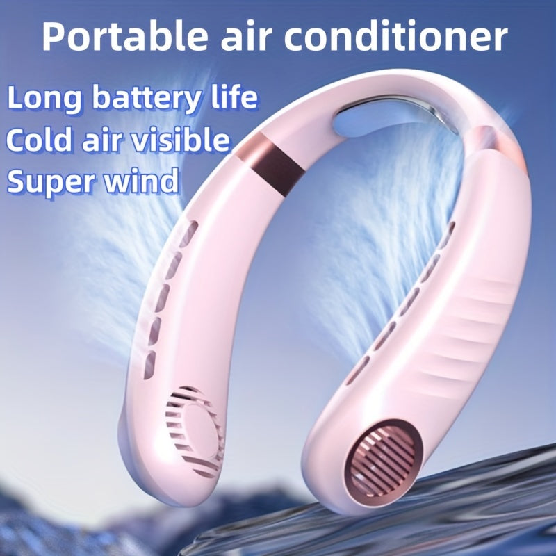 5-Speed Portable Neck Fan with Digital Display - Wearable, Rechargeable, and USB Charging - Perfect for Outdoor Activities, Travel, and Gift Giving