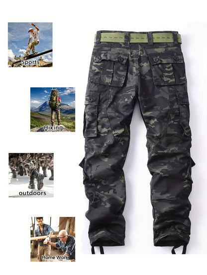 Men's Tactical Camo Cargo Pants - Loose Fit, Multi Flap Pocket, Durable, Breathable, Water-Resistant, Outdoor & Streetwear Fashion - Hip Hop Style, Work Pants for Casual Occasions