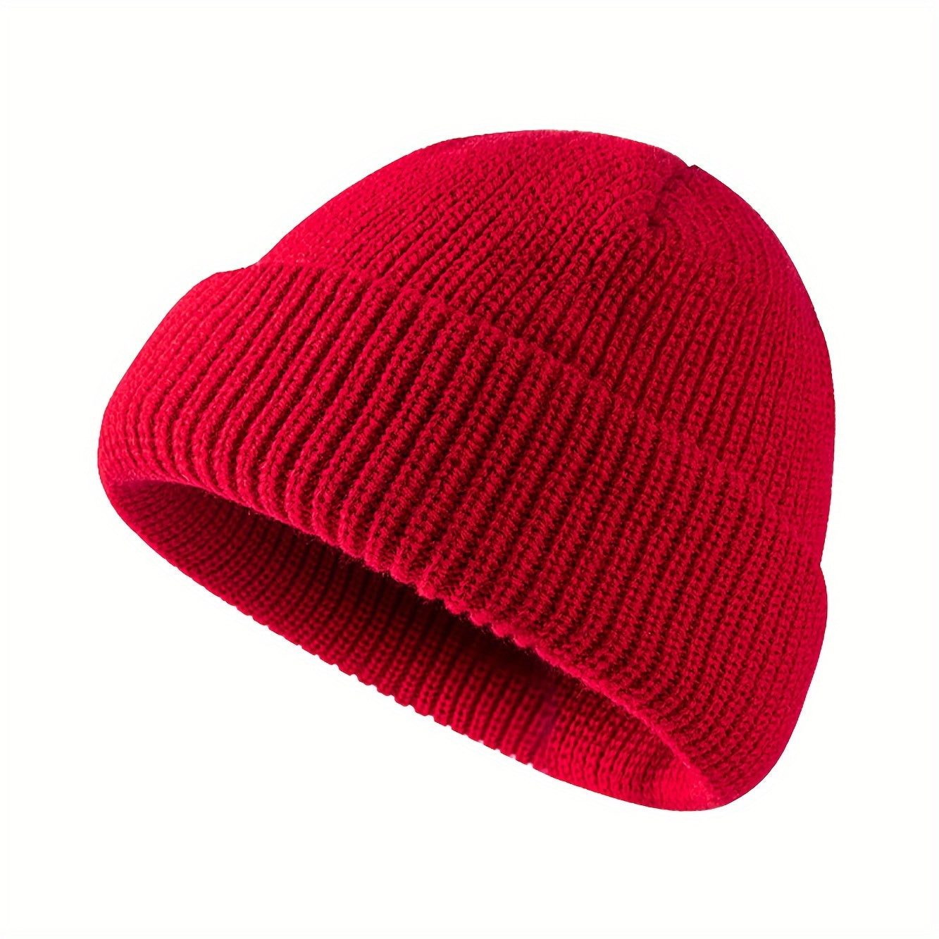 1pc Fashionable Cuffed Windproof Knit Dome Beanie Hat For Men And Women