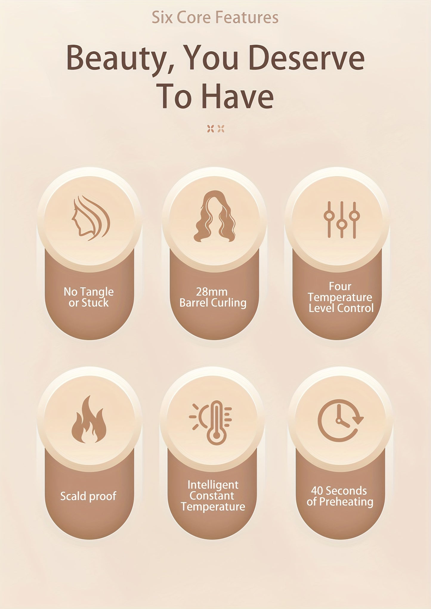 Genai Automatic Hair Curler: 28mm Barrel, 4 Temperature Settings, Negative Ion Generator, Intelligent Timer & Sensor, Auto Shut-Off for Safety