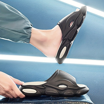 Cloud Slides Teardrop Motif Print Pillow Slippers - Non-Slip, Open-Toe, Breathable, Soft EVA Insoles, Slip-On Design, Perfect for Indoor, Outdoor, Beach, and Shower Use in Spring and Summer