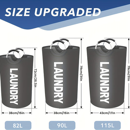 1pc Premium Waterproof Laundry Basket with Comfortable Padded Handles - Collapsible & Stable Clothes Hamper for Effortless Storage and Perfect Standing - Ideal for Space-Saving Solutions