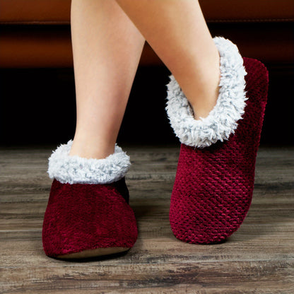 Stay Cozy in Style: Easy Slip-On Plush Lined Slippers with Non-Slip Sole for Ultimate Home Comfort & Warmth