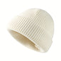 1pc Fashionable Cuffed Windproof Knit Dome Beanie Hat For Men And Women