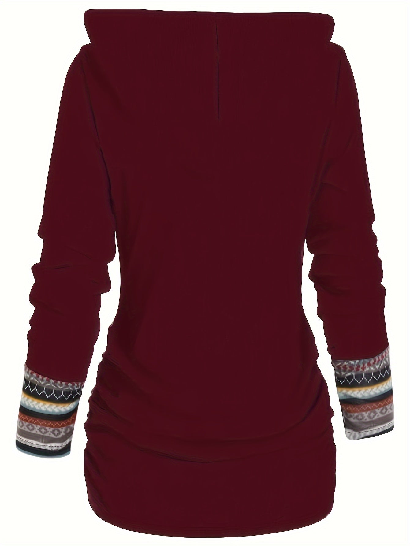 Trendy Womens Stripe Hoodie with Button Accent - Casual Long Sleeve Splicing Design - Comfortable & Stylish Fashion Clothing