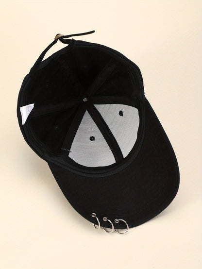 1pc 1pc Unisex Trendy Sunshade Adjustable Baseball Cap With Rivets For Outdoor Sport