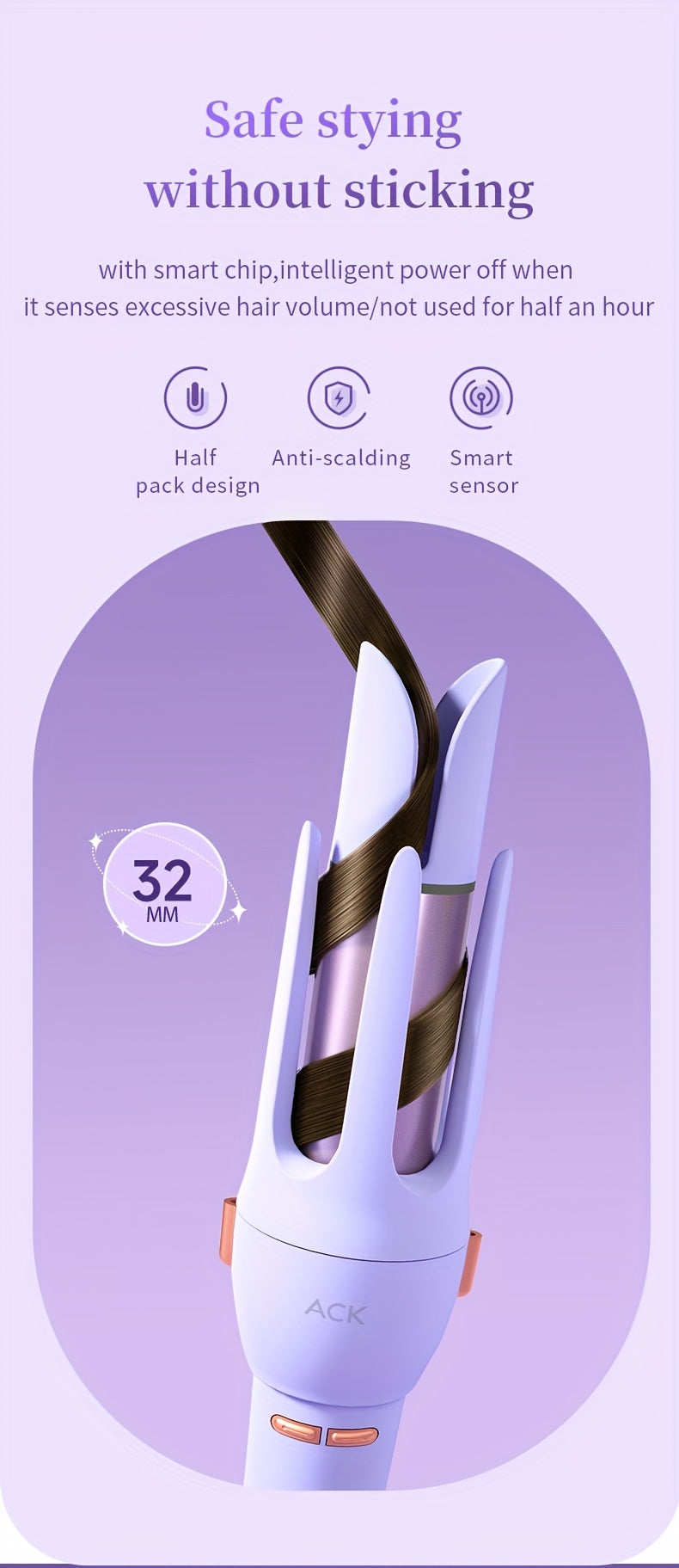 Luxurious Automatic Curling Iron Wand - Professional Ceramic Rollers/Straighteners with Rotating Function, Easy-to-Use, Fast Heating, Long-Lasting Curls, and Salon-Quality Results