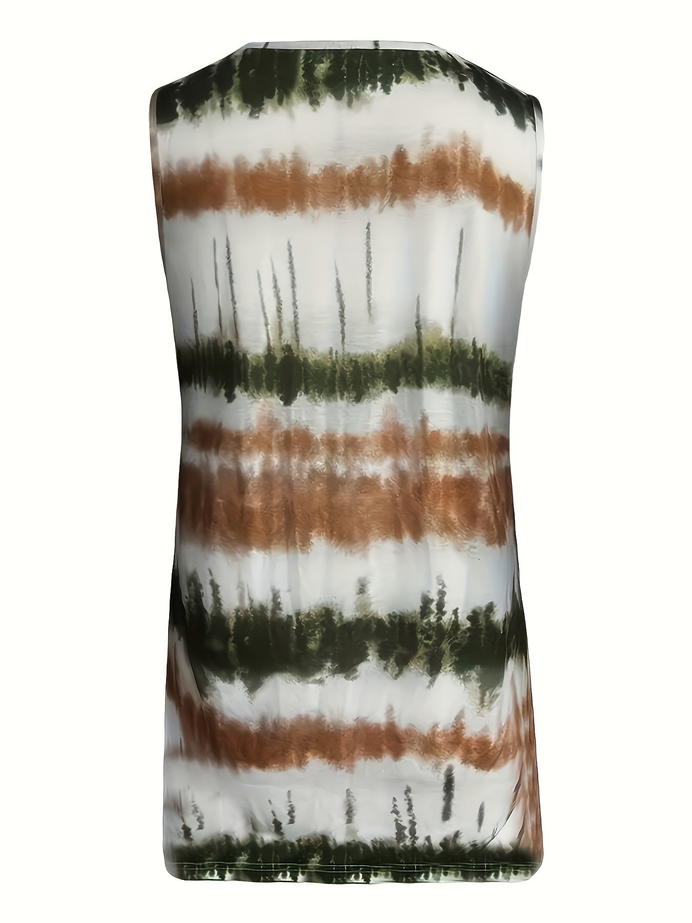 Elegant Tie Dye V-Neck Tank Top – Comfort Stretch, All-Season Chic & Durable