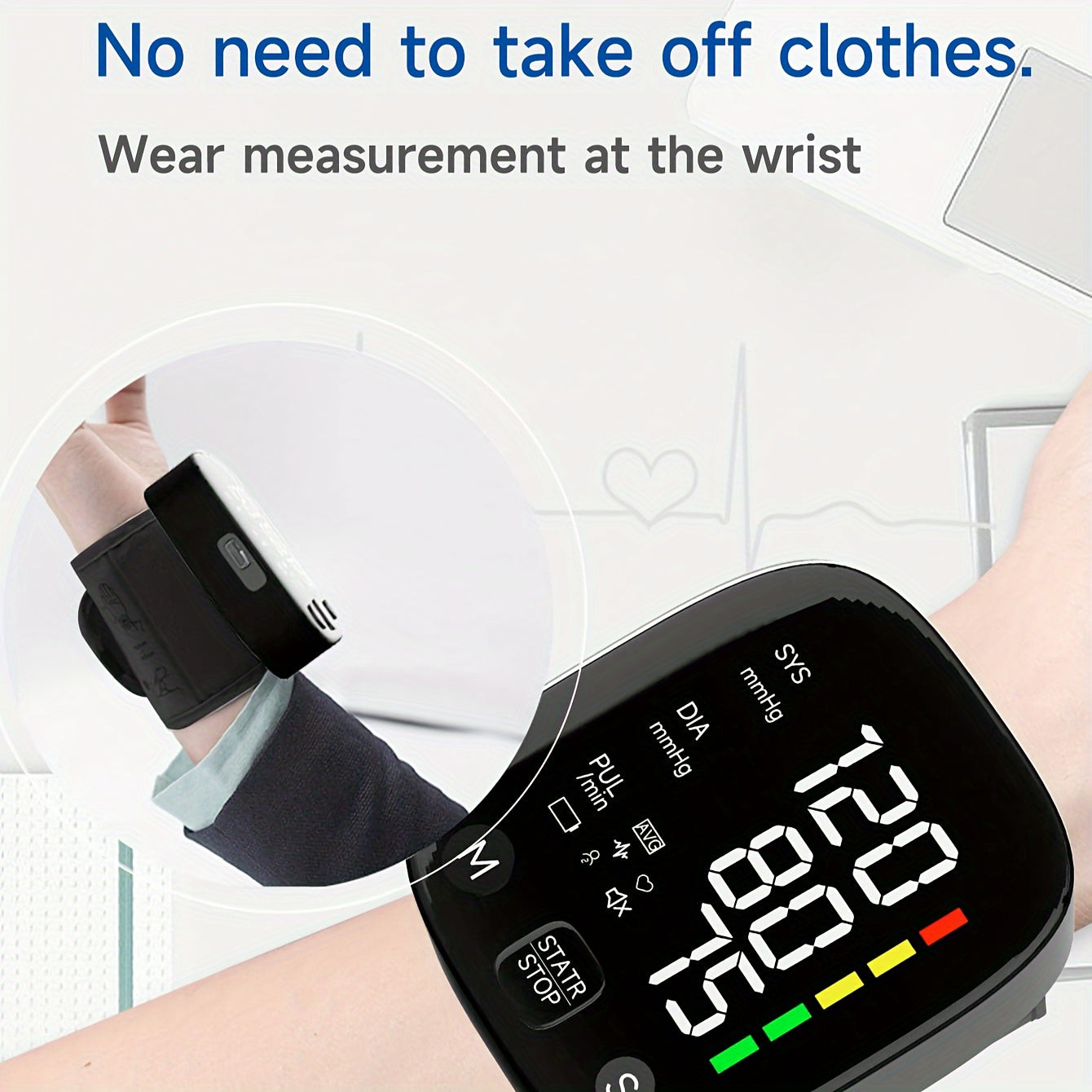 AccurateCare Wrist Blood Pressure Monitor - Rechargeable Sphygmomanometer with English Voice Broadcast, Storage Box, and Built-in Lithium Battery for Easy Monitoring at Home or On-The-Go