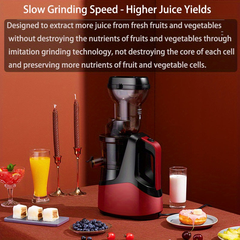 1pc US Plug Hilton Slow Juicer, Cold Press Juice Extractor Masticating Juicer Fruits And Vagetables Juicer