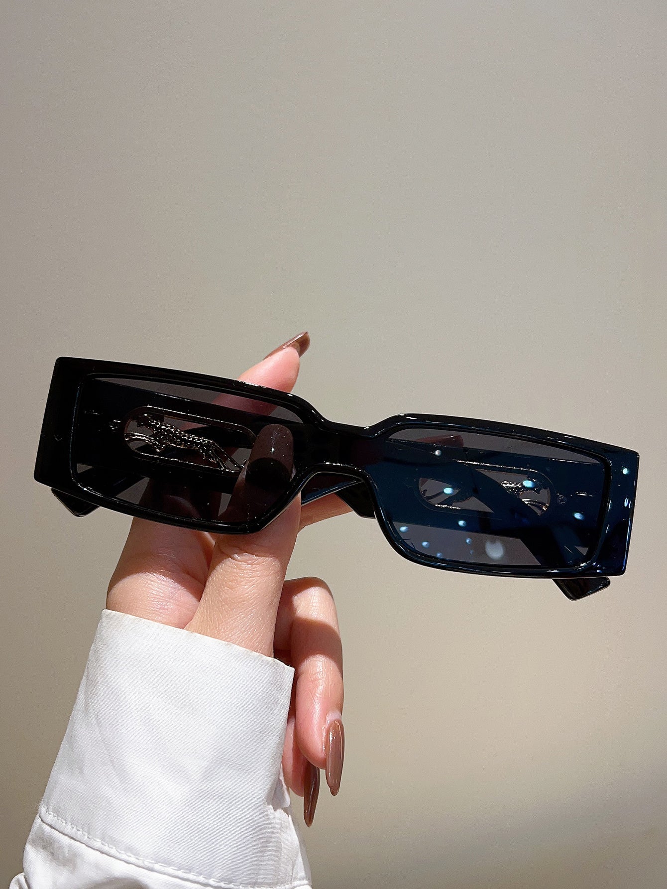 Chic Cheetah Print Rectangle Fashion Glasses with Gradient Lens - Lightweight PC Frame, Perfect for Summer Beach Parties & Outdoor Adventures