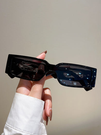 Chic Cheetah Print Rectangle Fashion Glasses with Gradient Lens - Lightweight PC Frame, Perfect for Summer Beach Parties & Outdoor Adventures