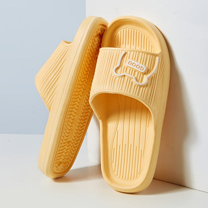 Stylish Striped Women’s Slippers - Open Toe, Comfortable & Non-Slip Indoor Shoes for All Seasons