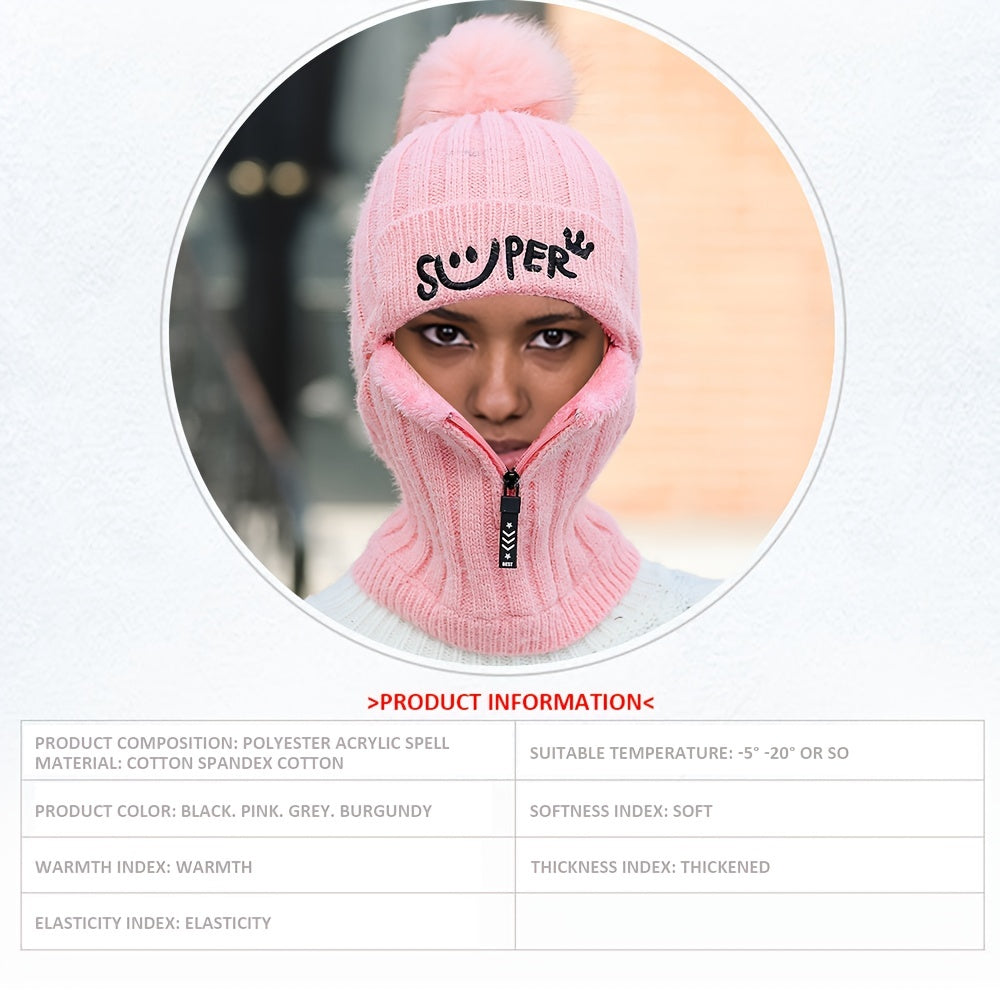 1pc one-piece Warm Knitted Hat with Fleece Lining for Men and Women - Perfect Gift for Winter