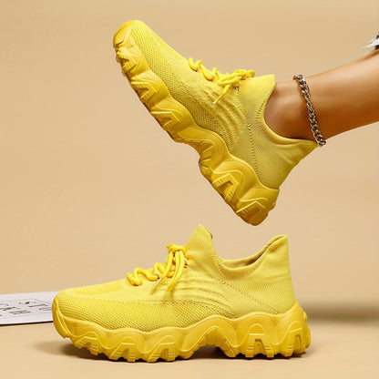 Women'S Casual Sports Sneakers, Striped Low Top Slip-On Shoes with Round Toe, Non-Slip Rubber Sole, Fabric Upper & Inner, All-Season Spring Footwear