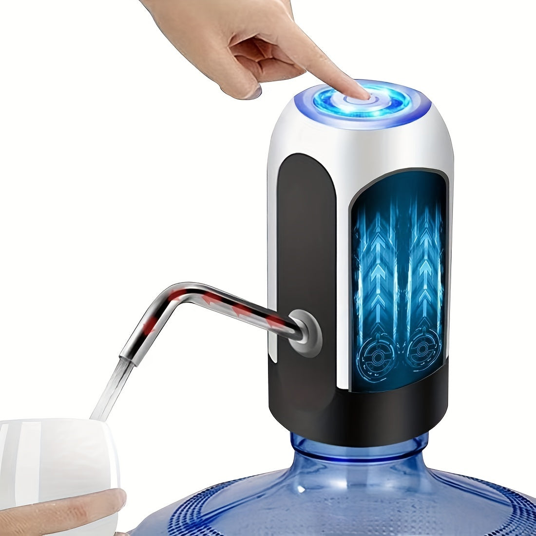 USB-Rechargeable Automatic Water Bottle Pump: Fits 3-5 Gallon Bottles - Portable, Safe & Versatile for Camping, Home, and More
