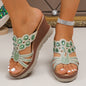 Women's Rhinestone Decor Wedge Sandals, Casual Cutout Design Platform Sandals, Comfortable Summer Shoes