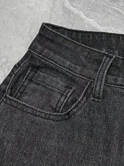 High-Rise Blue Raw Hem Flare Jeans - Slim Fit Bell Bottoms for Women - High-Stretch Denim Clothing with Trendy Style