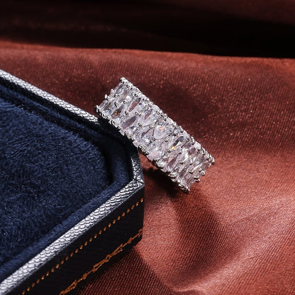 Luxurious And High-end Double-row Water Drop-shaped Zirconia Ring