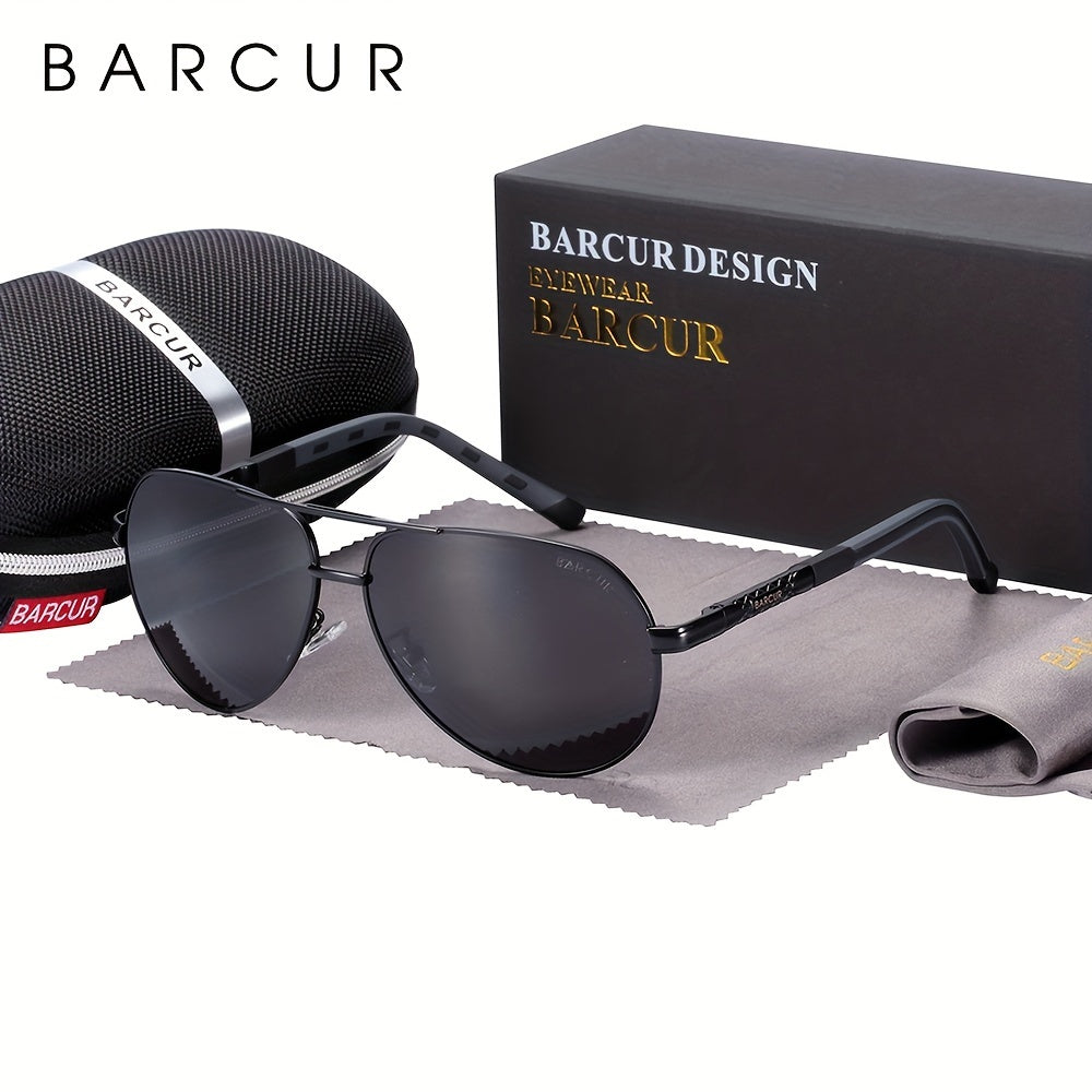 BARCUR Vintage Men's Glasses Men Polarized Coating Classic Sun Glasses Women Shade Male Driving Accessories Eyewear With Original Package