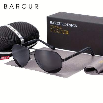 BARCUR Vintage Men's Glasses Men Polarized Coating Classic Sun Glasses Women Shade Male Driving Accessories Eyewear With Original Package