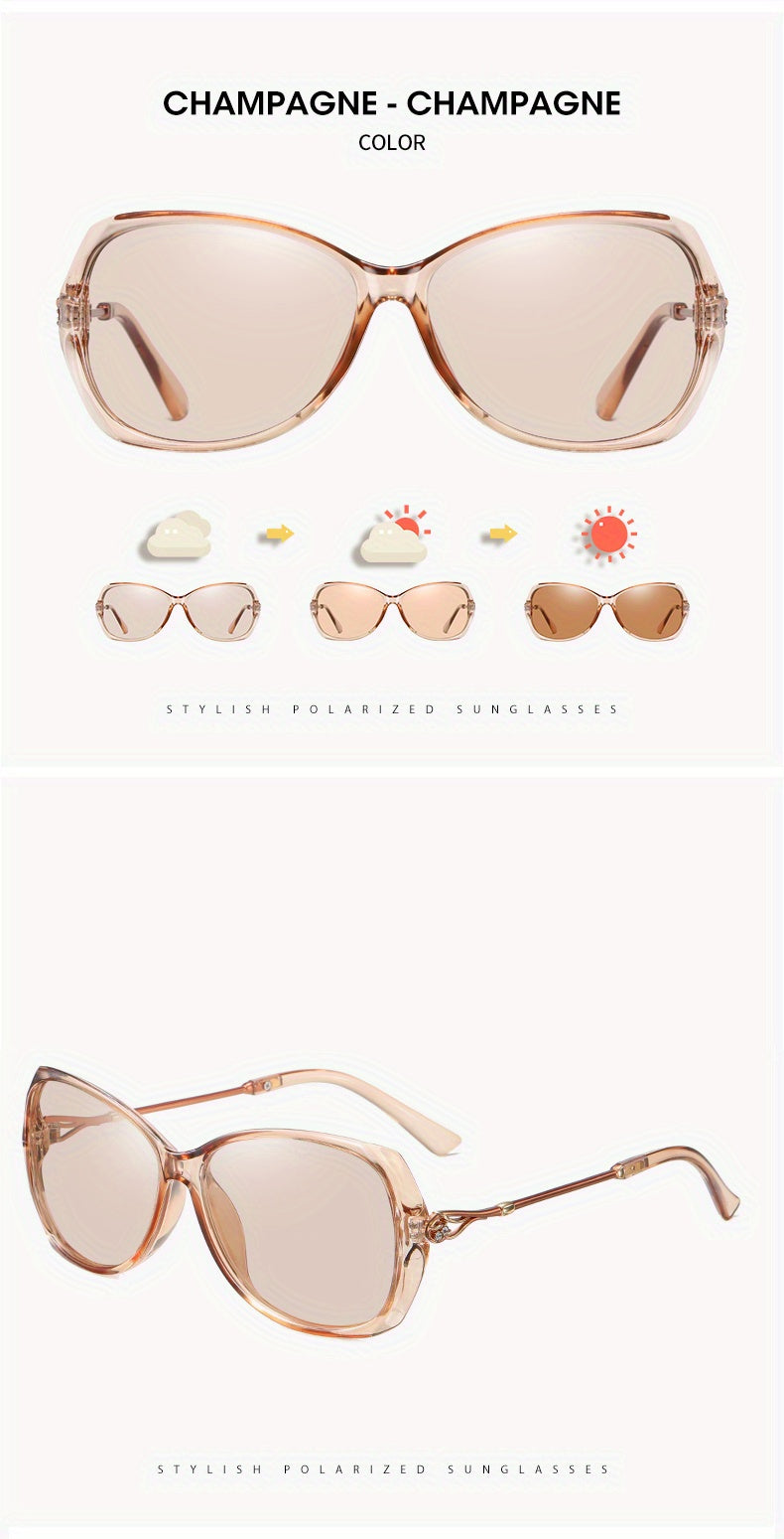 Fashion Design HD Photochromic Sunglasses For Women Polarized Glasses Driving Travel Oversized Ultralight Luxury Ladies Eyewear best gifts for Mother's Day
