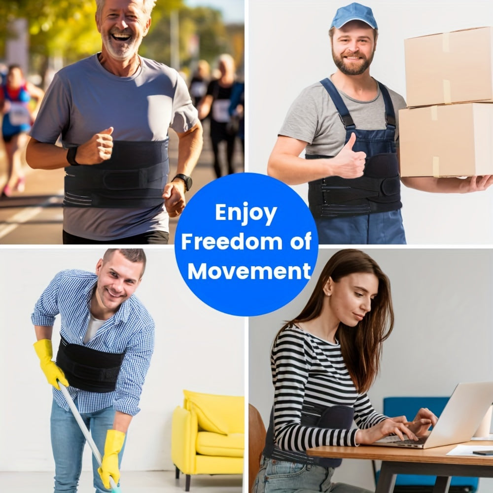 Anti-Skid Design Back Brace, Back Support Belt For Women & Men, Breathable Lower Back Brace With Lumbar Pad