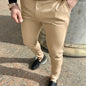 Hundred Foot Solid Color Slim Fit Pencil Pants - Men's Dress Pants for Business Casual Daily Wear - Europe and US Style Fashion, Old Money Inspired, Comfortable and Versatile
