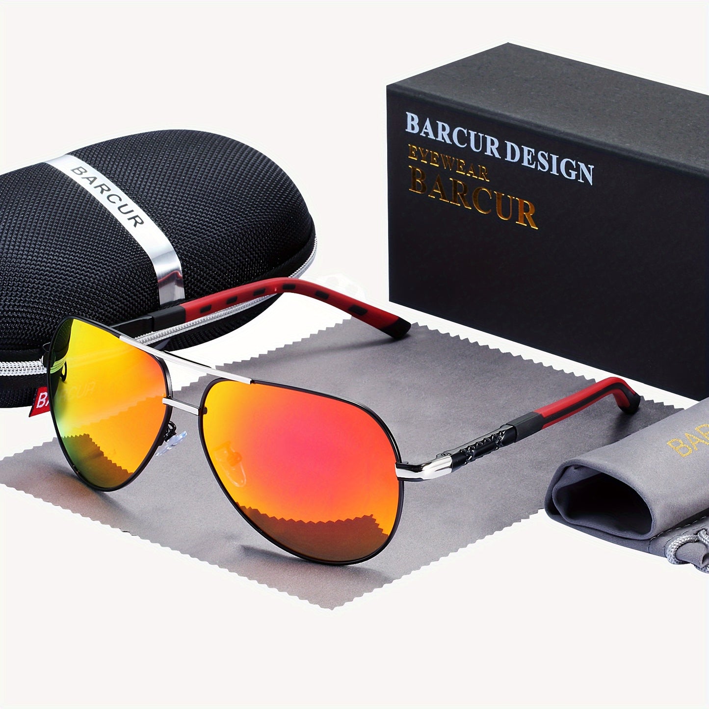 BARCUR Vintage Men's Glasses Men Polarized Coating Classic Sun Glasses Women Shade Male Driving Accessories Eyewear With Original Package