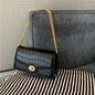 Women's Crocodile Pattern Crossbody Bag - Retro Chain Shoulder Bag with Luxury Square Purse Design