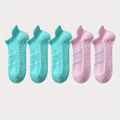 5pairs Men's Professional Sports Socks, Summer Thin Mesh Breathable Sweat-absorbing Anti-odor Ear Lifting Heel Guard Short Socks