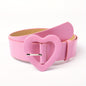 2023 New Pink Wide Belt for Women with Love Buckle and Rose Red Belt Decoration for Hot Girls