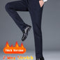 Men's Warm Thick Stretch Dress Pants for Fall/Winter Business Formal Wear