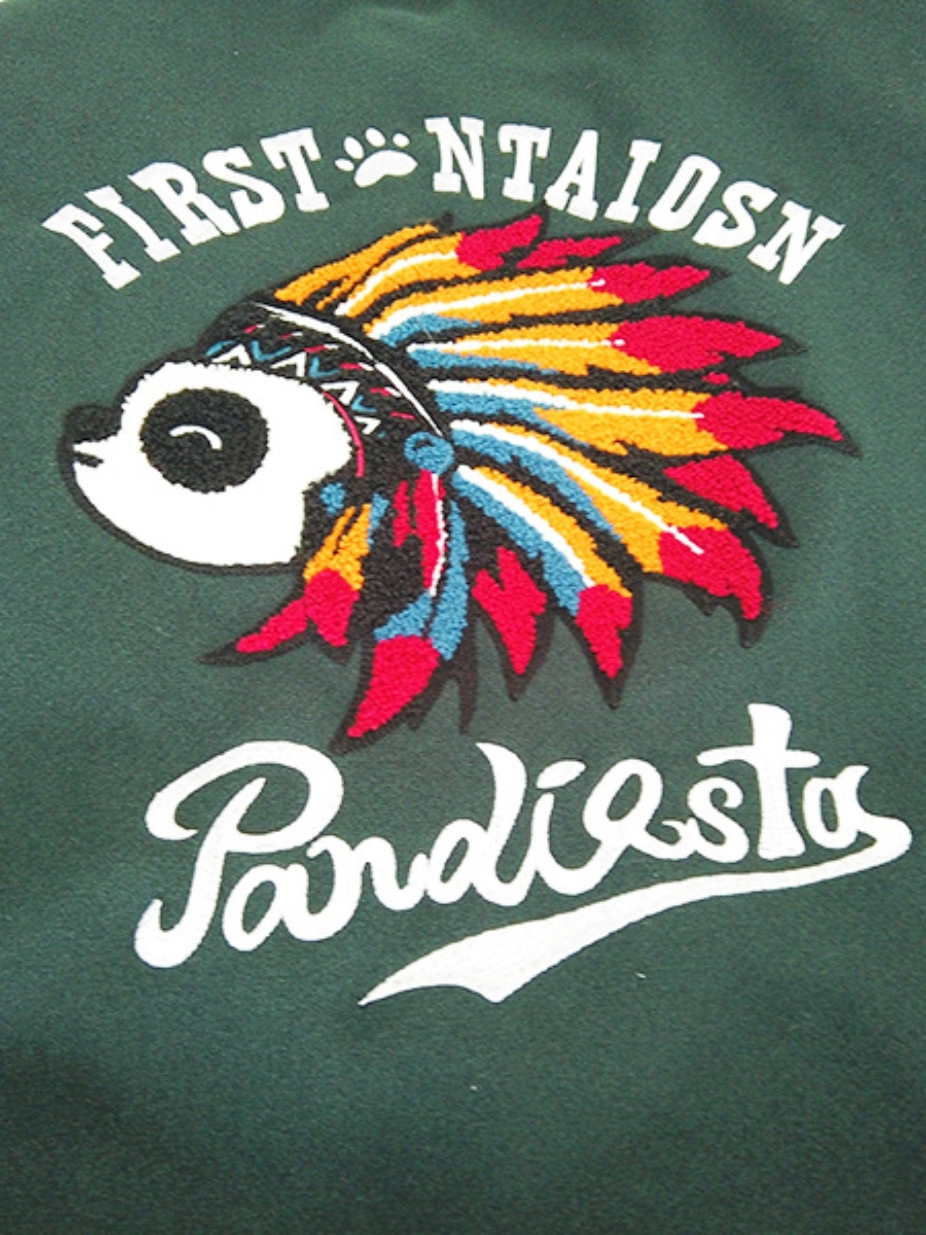 Mens Panda Embroidered Varsity Jacket - Stylish Color Block, Button Up for Spring/Fall - Handcrafted Design, Perfect for School or Casual Wear