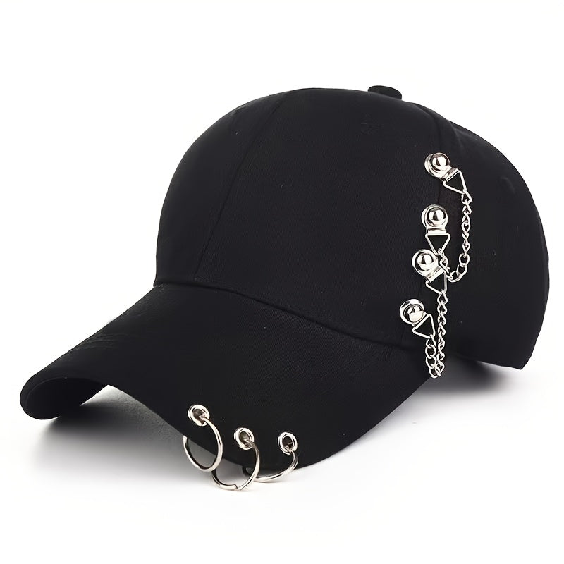 1pc 1pc Unisex Trendy Sunshade Adjustable Baseball Cap With Rivets For Outdoor Sport