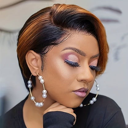 Chic Short Curly Pixie Wig - Synthetic Bob Style for Effortless Glamour - 6 Inch, Ideal for Daily Wear and Instant Makeover